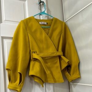 Yellow Wrap Jacket with Belt